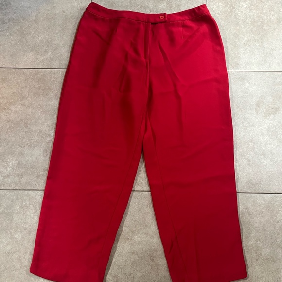 Vintage Bob Mackie Studio 18W Cherry Red Ankle Pants - Picture 1 of 3